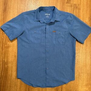 Orvis Men's Casual Blue Button Down Shirt